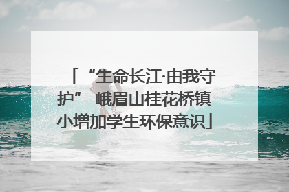 “生命长江·由我守护” 峨眉山桂花桥镇小增加学生环保意识