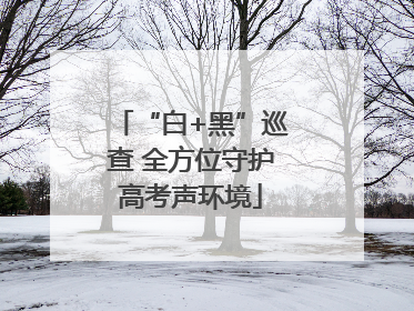 “白+黑”巡查 全方位守护高考声环境