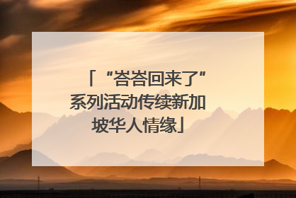 “峇峇回来了”系列活动传续新加坡华人情缘