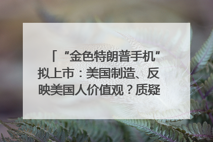 “金色特朗普手机”拟上市：美国制造、反映美国人价值观？质疑者：像天方夜谭