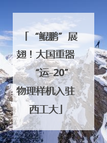 “鲲鹏”展翅！大国重器“运-20”物理样机入驻西工大