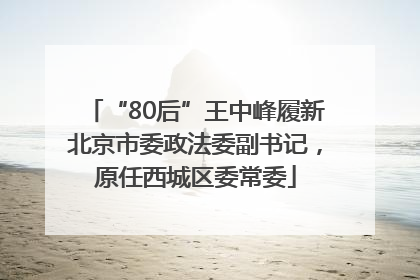 “80后”王中峰履新北京市委政法委副书记，原任西城区委常委
