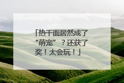 热干面居然成了“萌宠”？还获了奖！太会玩！