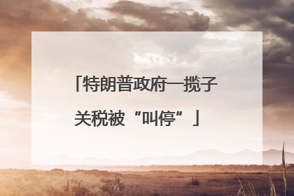 特朗普政府一揽子关税被“叫停”