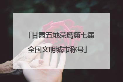 甘肃五地荣膺第七届全国文明城市称号