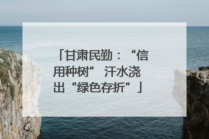 甘肃民勤：“信用种树” 汗水浇出“绿色存折”