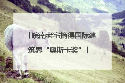 皖南老宅摘得国际建筑界“奥斯卡奖”