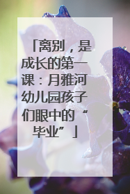 离别，是成长的第一课：月雅河幼儿园孩子们眼中的“毕业”