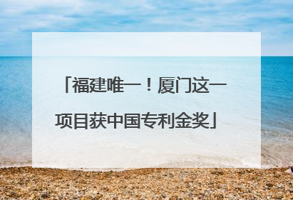 福建唯一！厦门这一项目获中国专利金奖