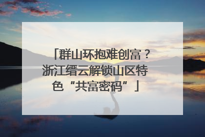 群山环抱难创富？浙江缙云解锁山区特色“共富密码”