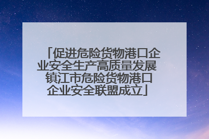 促进危险货物港口企业安全生产高质量发展 镇江市危险货物港口企业安全联盟成立