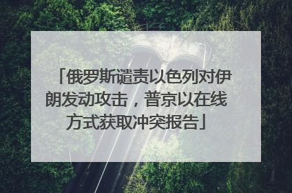 俄罗斯谴责以色列对伊朗发动攻击，普京以在线方式获取冲突报告