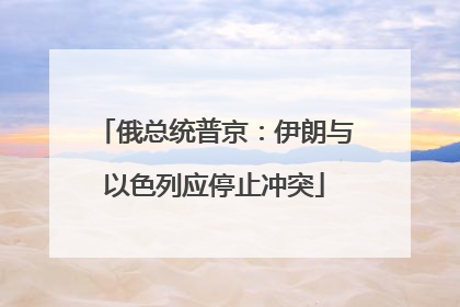 俄总统普京：伊朗与以色列应停止冲突