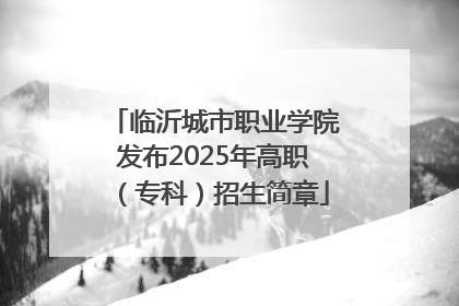 临沂城市职业学院发布2025年高职（专科）招生简章