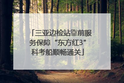 三亚边检站靠前服务保障“东方红3”科考船顺畅通关