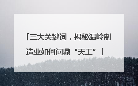 三大关键词，揭秘温岭制造业如何问鼎“天工”