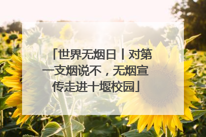世界无烟日丨对第一支烟说不，无烟宣传走进十堰校园