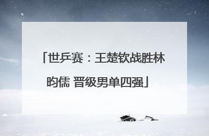 世乒赛：王楚钦战胜林昀儒 晋级男单四强