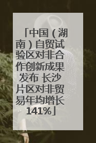 中国（湖南）自贸试验区对非合作创新成果发布 长沙片区对非贸易年均增长141%