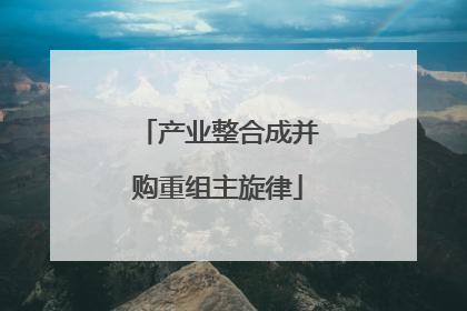 产业整合成并购重组主旋律