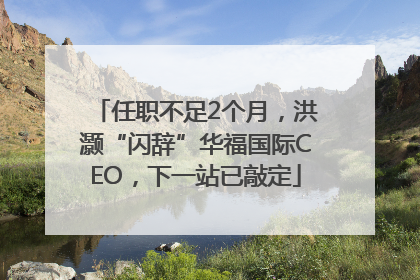 任职不足2个月，洪灏“闪辞”华福国际CEO，下一站已敲定