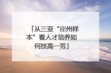 从三亚“崖州样本”看人才培养如何技高一筹
