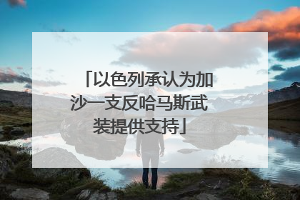 以色列承认为加沙一支反哈马斯武装提供支持