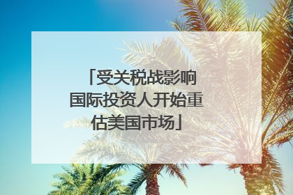 受关税战影响 国际投资人开始重估美国市场