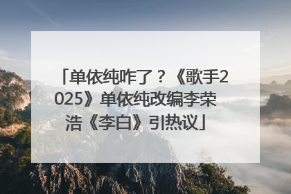 单依纯咋了？《歌手2025》单依纯改编李荣浩《李白》引热议
