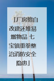 厂房擅自改建还堆易燃物品 七宝镇重拳整治消防安全隐患
