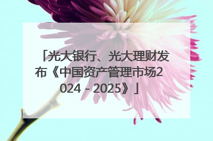 光大银行、光大理财发布《中国资产管理市场2024－2025》