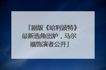 剧版《哈利波特》最新选角出炉，马尔福饰演者公开