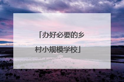 办好必要的乡村小规模学校