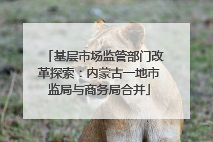 基层市场监管部门改革探索：内蒙古一地市监局与商务局合并