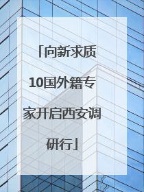向新求质 10国外籍专家开启西安调研行