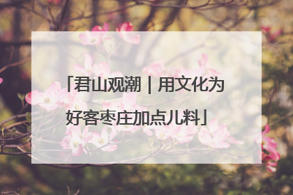 君山观潮｜用文化为好客枣庄加点儿料