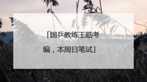 国乒教练王皓考编，本周日笔试