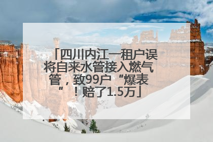 四川内江一租户误将自来水管接入燃气管，致99户“爆表”！赔了1.5万