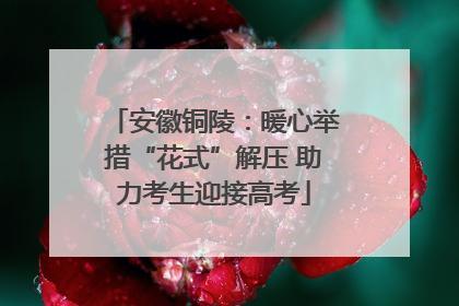 安徽铜陵：暖心举措“花式”解压 助力考生迎接高考