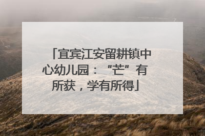宜宾江安留耕镇中心幼儿园：“芒”有所获，学有所得