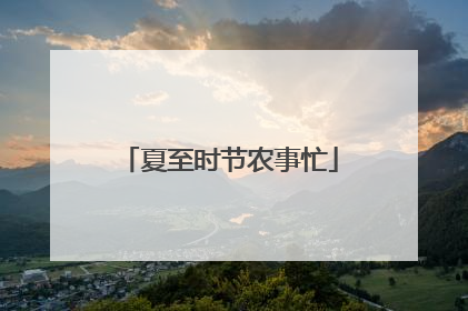 夏至时节农事忙