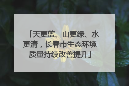 天更蓝、山更绿、水更清，长春市生态环境质量持续改善提升