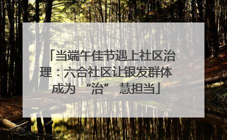 当端午佳节遇上社区治理：六合社区让银发群体成为 “治” 慧担当