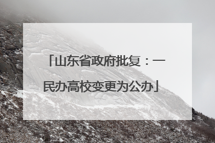 山东省政府批复：一民办高校变更为公办