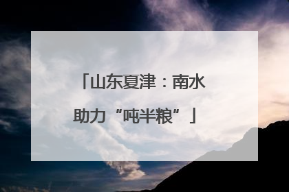 山东夏津：南水助力“吨半粮”