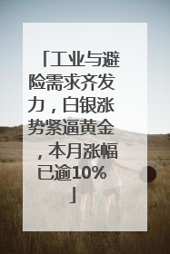 工业与避险需求齐发力，白银涨势紧逼黄金，本月涨幅已逾10%