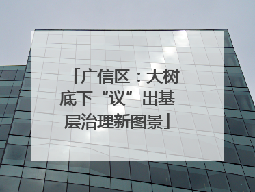 广信区：大树底下“议”出基层治理新图景