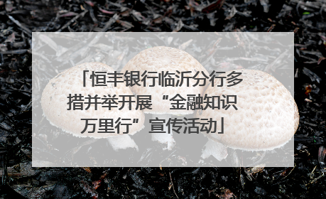 恒丰银行临沂分行多措并举开展“金融知识万里行”宣传活动