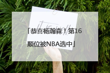 恭喜杨瀚森！第16顺位被NBA选中
