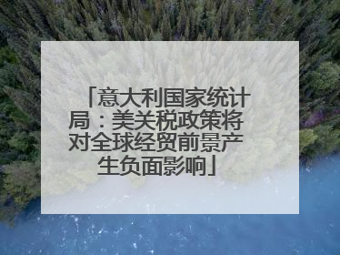 意大利国家统计局：美关税政策将对全球经贸前景产生负面影响